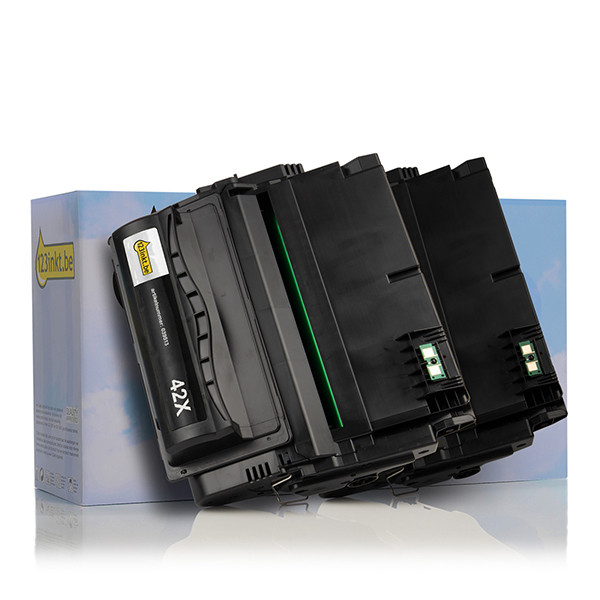 123inkt huismerk vervangt HP 42XD (Q5942XD) toner zwart hoge capaciteit dubbelpak Q5942XDC 132160 - 1