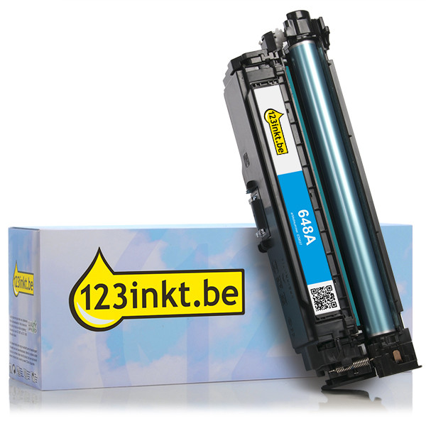 123inkt huismerk vervangt HP 648A (CE261A) toner cyaan CE261AC 039897 - 1