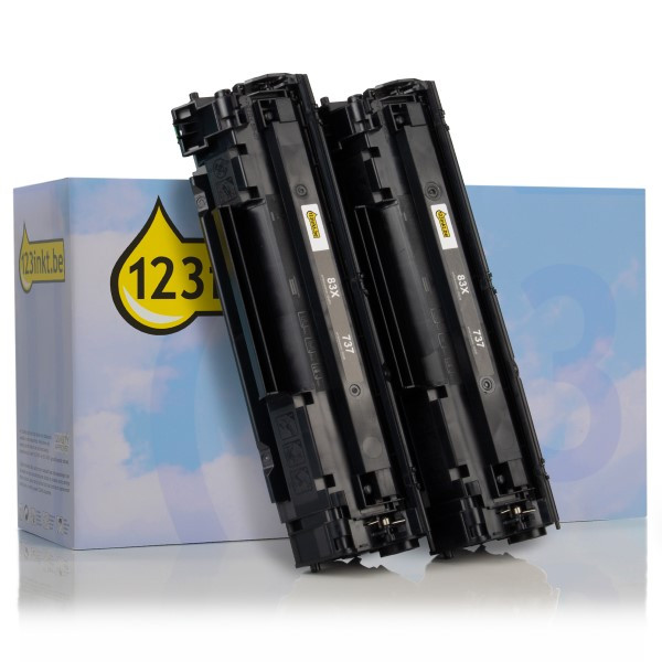 123inkt huismerk vervangt HP 83X (CF283XD) toner zwart dubbelpak hoge capaciteit CF283XDC 132180 - 1