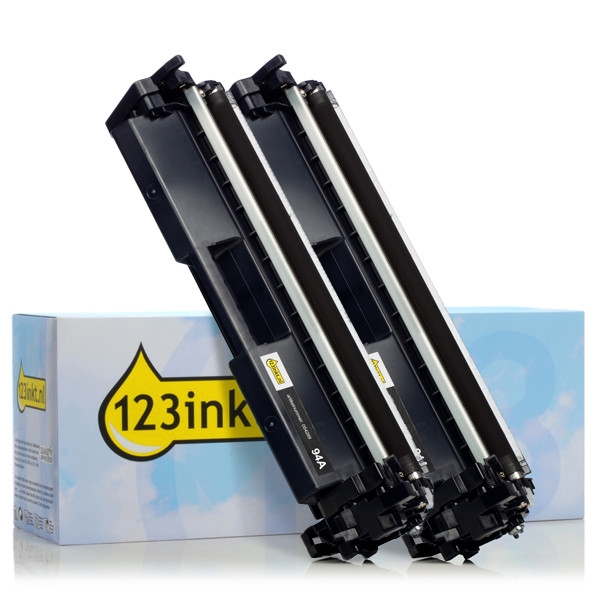 123inkt huismerk vervangt HP 94A (CF294A) toner zwart dubbelpak  160708 - 1