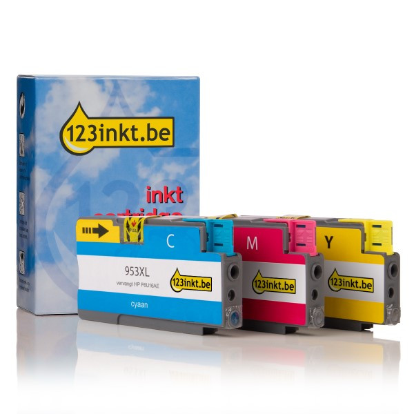 123inkt huismerk vervangt HP 953XL (1CC21AE) multipack cyaan/magenta/geel 1CC21AEC 132141 - 1