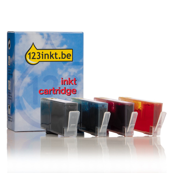 123inkt huismerk vervangt HP N9J74AE multipack XL zwart/cyaan/magenta/geel N9J74AEC 132108 - 1