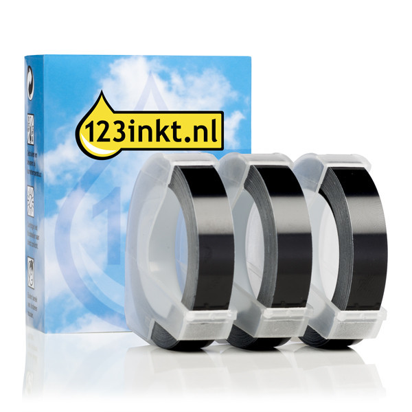 123inkt lettertang S0847730 reliëftape wit op zwart multipack  089265 - 1