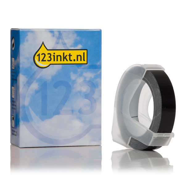 123inkt lettertang S0898130 / 520109 reliëftape wit op zwart  089261 - 1