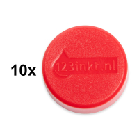 123inkt magneten 30 mm rood (10 stuks) 6163225C 301268