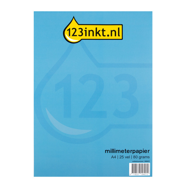 123inkt millimeterpapier A4 25 vellen (80 g/m2) 200067115C K-5594C 390623 - 1