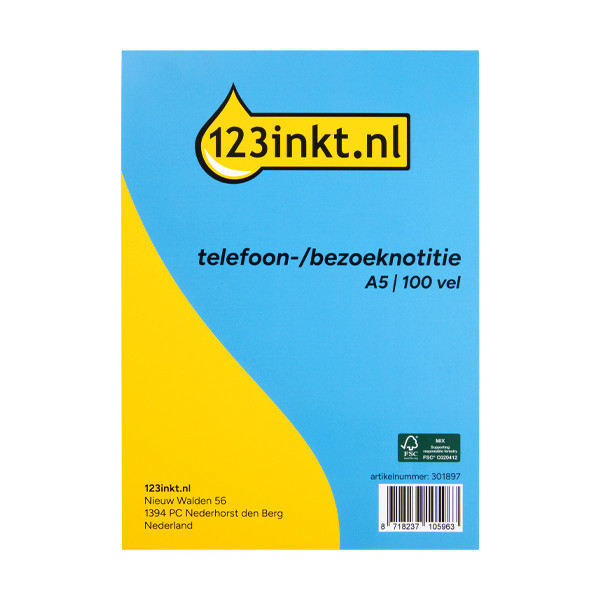 123inkt telefoon-/bezoeknotitie A5 (100 vellen) 2540503100C 30235C 301897 - 1