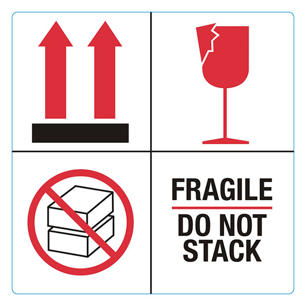 123inkt waarschuwingsetiketten Fragile/Do not stack (1000 etiketten) 76930 302332 - 1