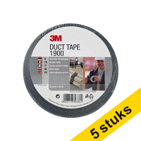 Aanbieding: 5x 3M duct tape 1900 zwart 50 mm x 50 m