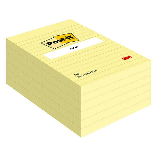 3M Post-it notes gelijnd geel 102 x 152 mm 660YEL 201465 - 1