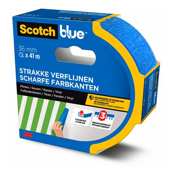 3M ScotchBlue schilderstape voor strakke lijnen 36 mm x 41 m 7100289913 280052 - 1