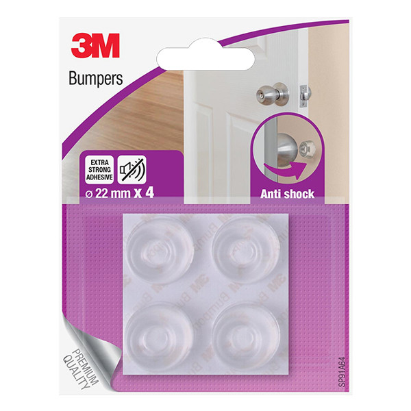 3M zelfklevende deurstopper met anti shock transparant (4 stuks) SP91A64 214523 - 1