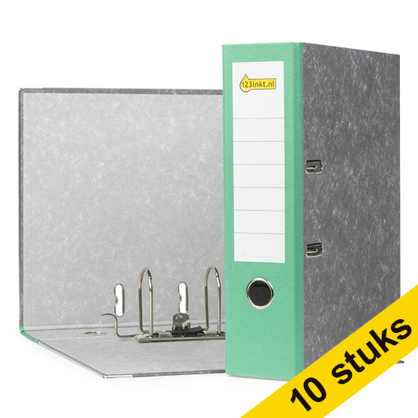 Aanbieding: 10x 123inkt classeur A4 karton groen 80 mm  300369 - 1