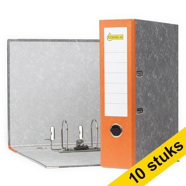 Aanbieding: 10x 123inkt classeur A4 karton oranje 80 mm  300371 - 1