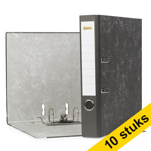 Aanbieding: 10x 123inkt classeur A4 karton zwart gewolkt 50 mm  300275 - 1