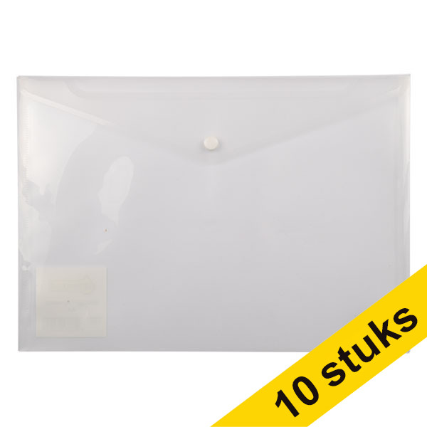 Aanbieding: 10x 123inkt documentenvelop A4 transparant  300597 - 1