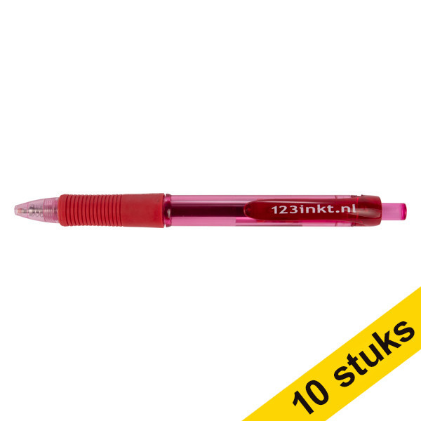 Aanbieding: 10x 123inkt gelpen rood  301168 - 1