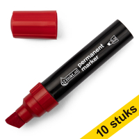 Aanbieding: 10x 123inkt permanent marker rood (5 - 14 mm schuin)