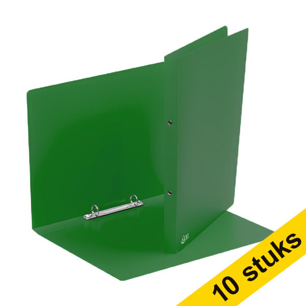 Aanbieding: 10x 123inkt ringmap met 2 O-ringen groen (21 mm)  301401 - 1