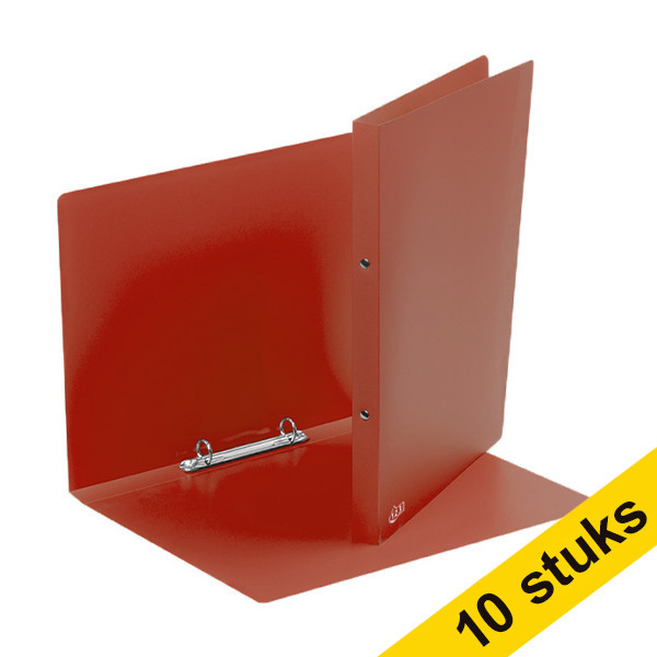 Aanbieding: 10x 123inkt ringmap met 2 O-ringen rood (21 mm)  301402 - 1