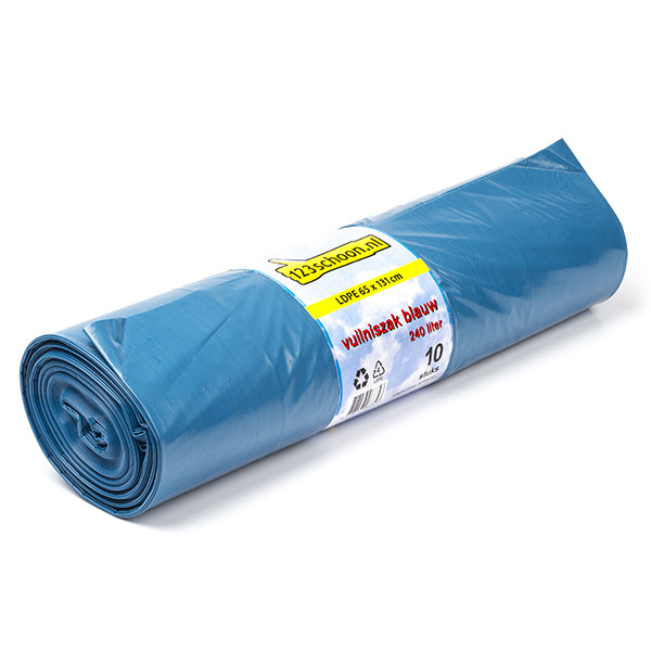 Aanbieding: 10x 123schoon LDPE vuilniszakken blauw 240 liter (10 stuks)  SDR00382 - 1