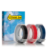 Aanbieding: 123inkt huismerk vervangt Dymo 9 mm reliëftape multipack (wit op zwart wit op rood en wit op blauw)