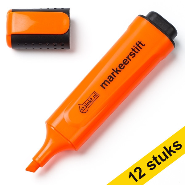 Aanbieding: 12x 123inkt markeerstift oranje  300391 - 1