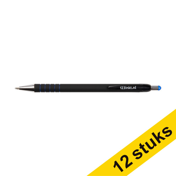 Aanbieding: 12x 123inkt ultra smooth balpen blauw (1 mm)  301666 - 1