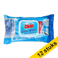 Aanbieding: 12x At Home Clean hygiënische doekjes glas (40 stuks)