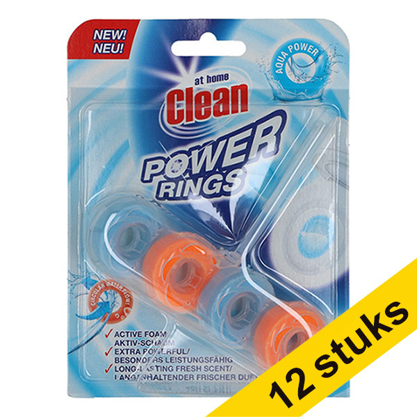 Aanbieding: 12x At Home Clean toiletblok Power Rings Aqua Power (40 gram)  SAT00055 - 1