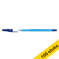 Aanbieding: 2x 123inkt balpen met dop blauw (50 stuks)  301369