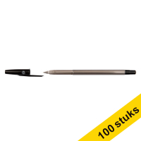 Aanbieding: 2x 123inkt balpen met dop zwart (50 stuks)  301370