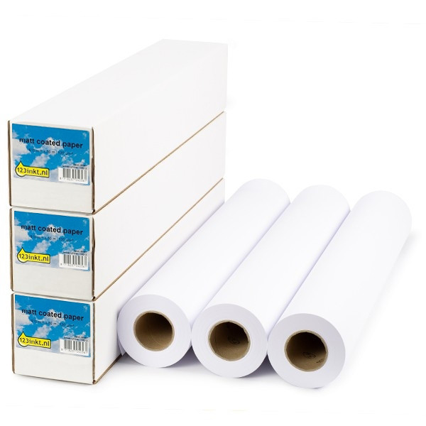 Aanbieding: 3x 123inkt Matt Coated paper roll 610 mm x 30 m (120 g/m²)  302095 - 1