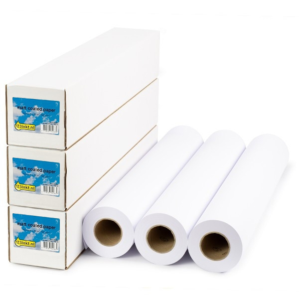 Aanbieding: 3x 123inkt Matt Coated paper roll 610 mm x 30 m (140 g/m²)  302105 - 1