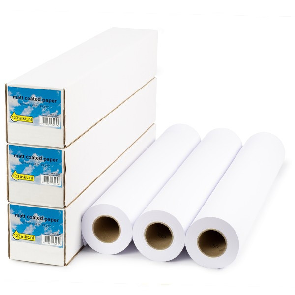 Aanbieding: 3x 123inkt Matt Coated paper roll 610 mm x 45 m (90 g/m²)  302099 - 1