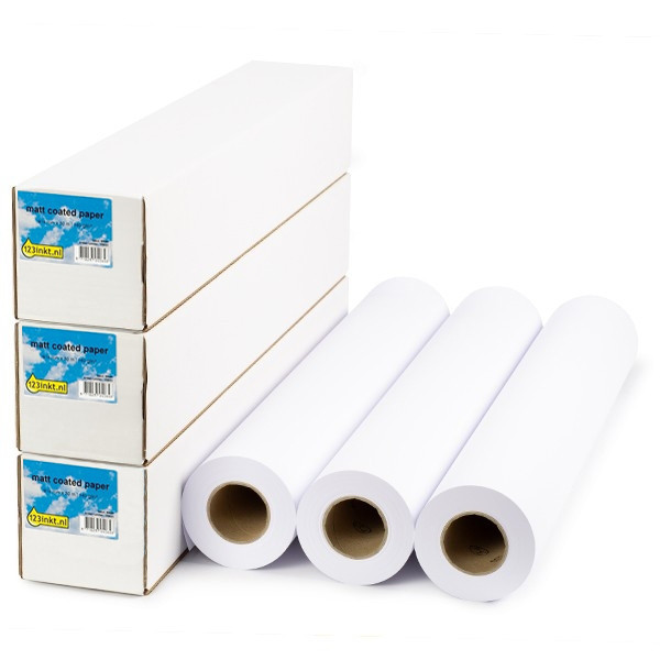 Aanbieding: 3x 123inkt Matt Coated paper roll 914 mm x 30 m (140 g/m²)  302101 - 1