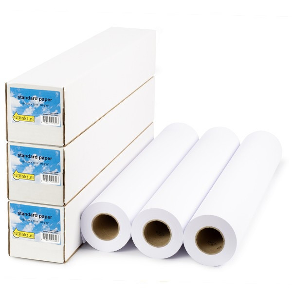 Aanbieding: 3x 123inkt Standard paper roll 594 mm x 50 m (90g/m²)3 rollen  302090 - 1