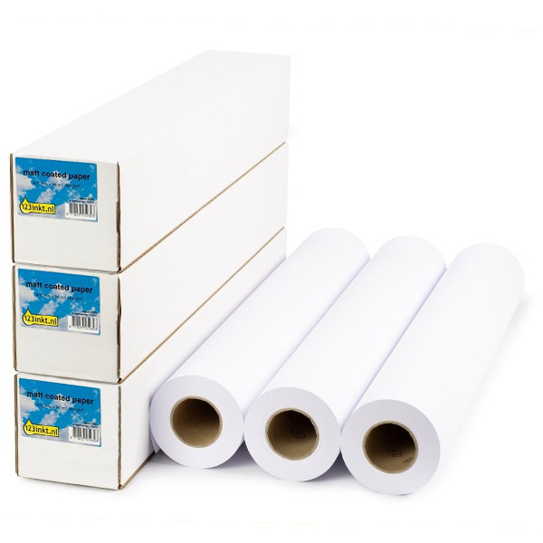 Aanbieding: 3x 123inkt Standard paper roll 594 mm x 90 m (80 g/m²)  302093 - 1