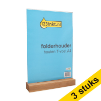 Aanbieding: 3x 123inkt folderhouder houten T-voet A4  301570