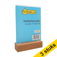 Aanbieding: 3x 123inkt folderhouder houten T-voet A6  301568