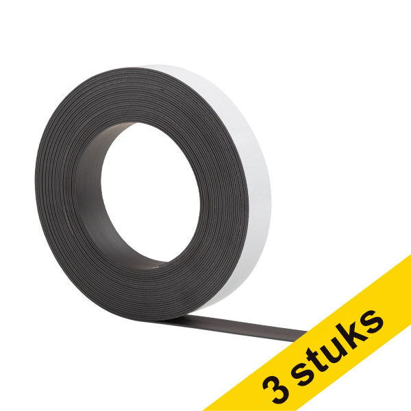 Aanbieding: 3x 123inkt magneetband zelfklevend 2,5 cm x 10 m  301861 - 1