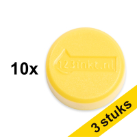 Aanbieding: 3x 123inkt magneten 20 mm geel (10 stuks)