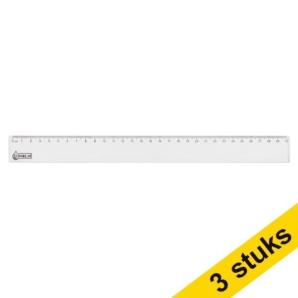 Aanbieding: 3x 123inkt meetlat plastic (30 cm)  301198 - 1