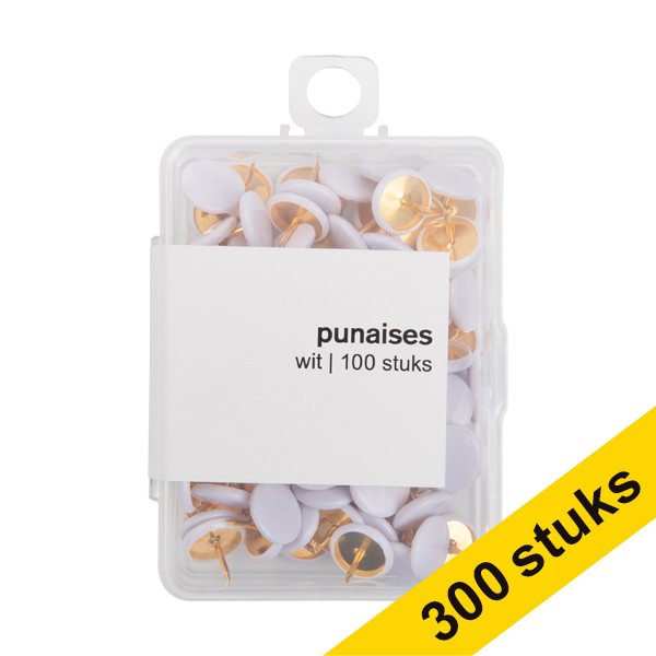 Aanbieding: 3x 123inkt punaises wit (100 stuks)  301997 - 1