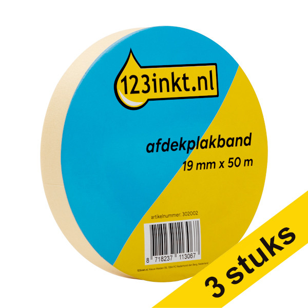 Aanbieding: 3x 123inkt schilderstape 19 mm x 50 m  302003 - 1