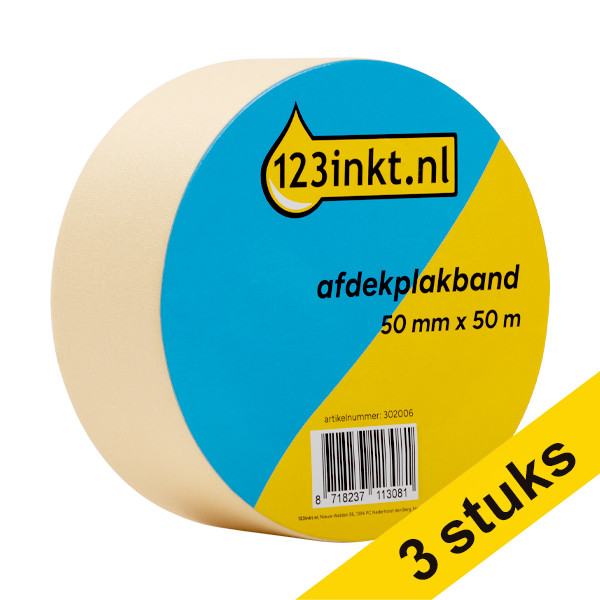 Aanbieding: 3x 123inkt schilderstape 50 mm x 50 m  302007 - 1