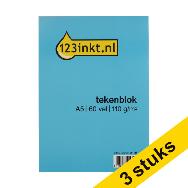 Aanbieding: 3x 123inkt tekenblok A5 110 g/m² (60 vellen)  301435 - 1