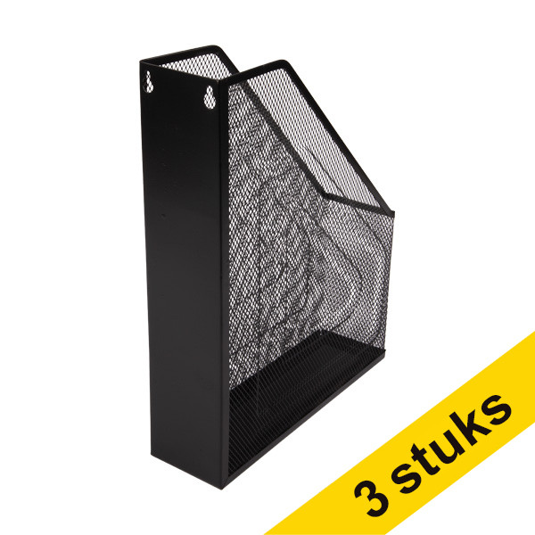 Aanbieding: 3x 123inkt tijdschriftcassette mesh zwart  390664 - 1