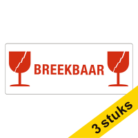 Aanbieding: 3x 123inkt waarschuwingsetiketten Breekbaar (500 etiketten)