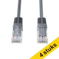 Aanbieding: 4x 123inkt netwerkkabel Cat6a U/UTP grijs (3 meter)